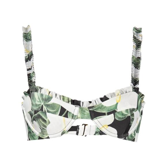 AGUA BENDITA Agraz Floral Ruffle Underwire Bikini Top